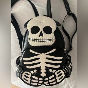 Loungefly Disney Mickey Mouse Glow Skeleton Mini Backpack. Only used once.
